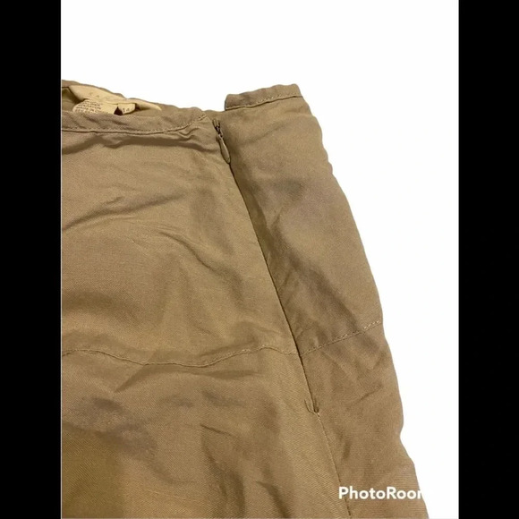 Sandro Patchwork Linen Blend Tan Skirt Sz 14 - Picture 3 of 6